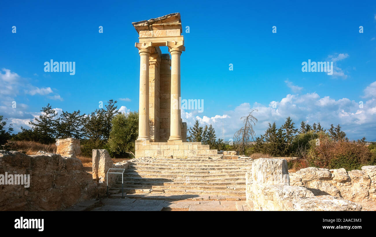 I ruderi di antiche Apollo Hylates santuario e tempio nei pressi di Limassol, Cipro. Foto Stock