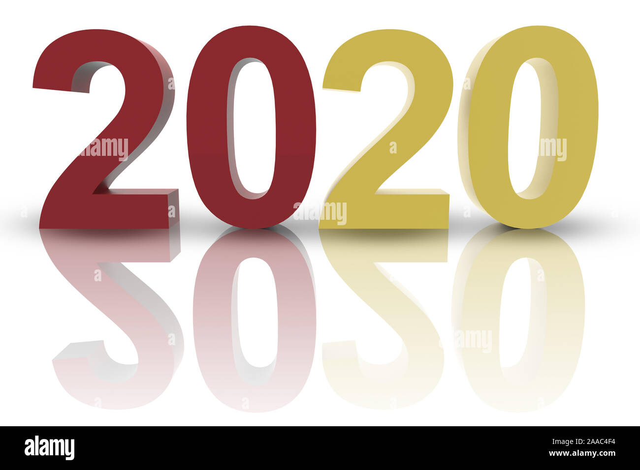 Nuovo anno 2020. Lentamente il 2020 prende il posto del 2019 Foto Stock