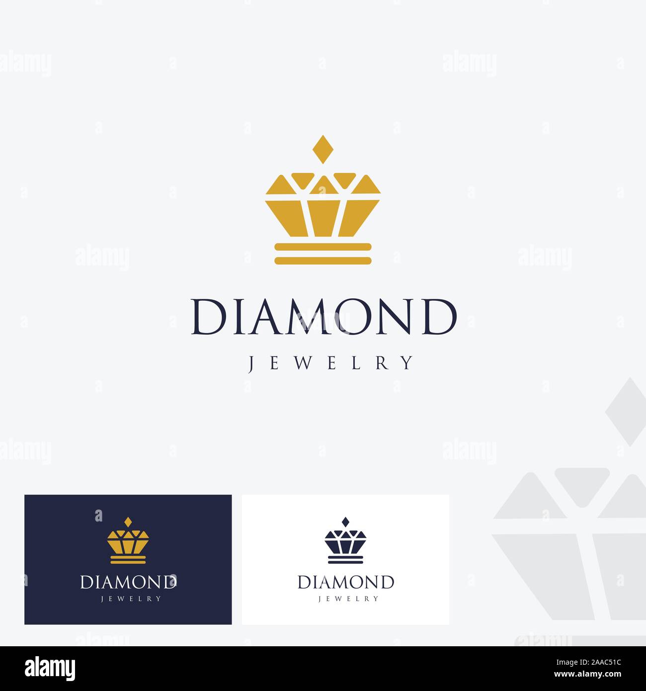 Moderne ed eleganti gioielli con diamanti modello di Logo Illustrazione Vettoriale