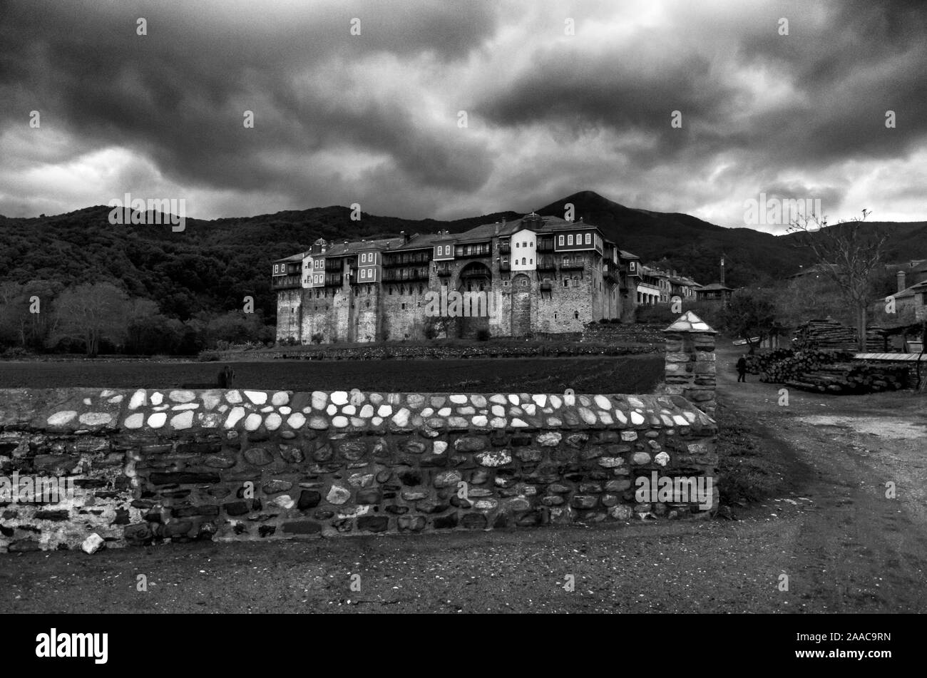 Monastero di Iviron sul Monte Athos, Calcidica, Grecia Foto Stock