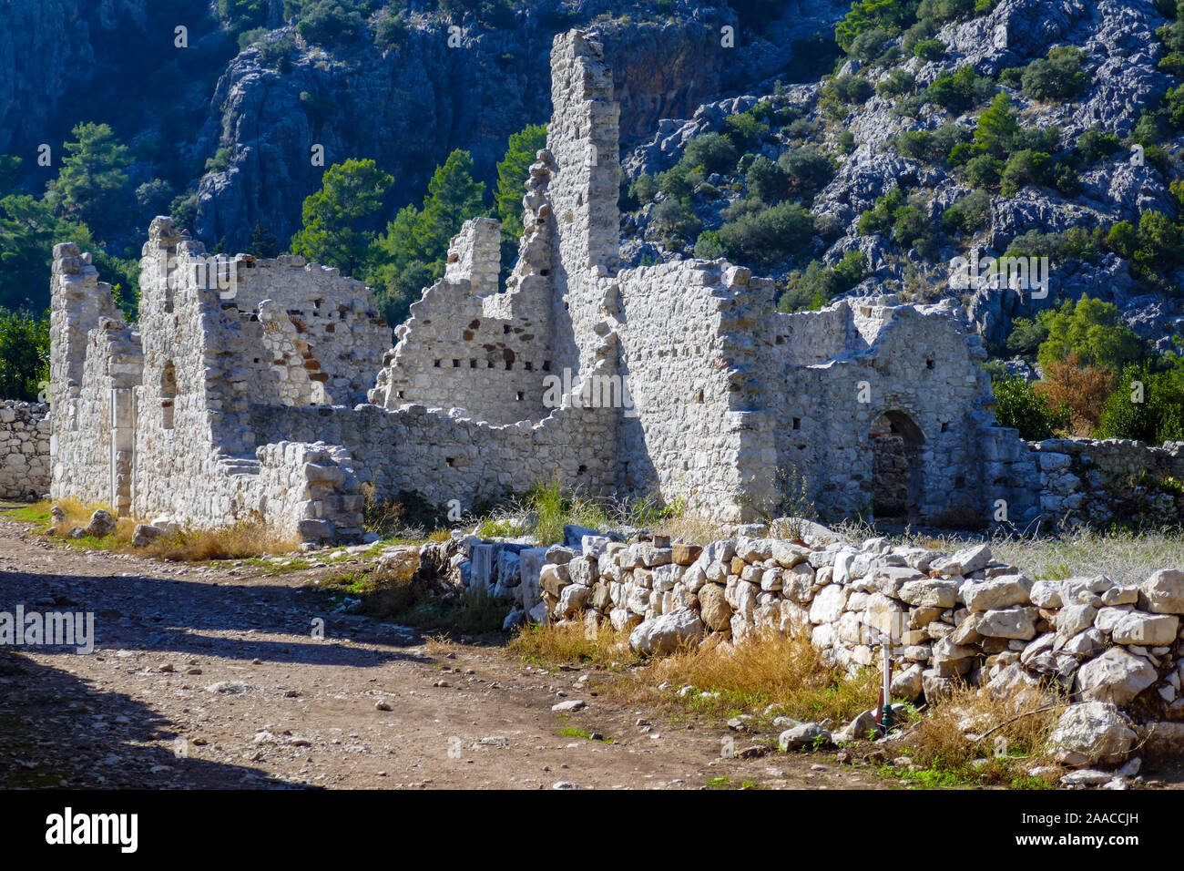 Le antiche rovine romane di Olympos, Antalya, Turchia, turco, Mediterraneo, meta di vacanza Foto Stock