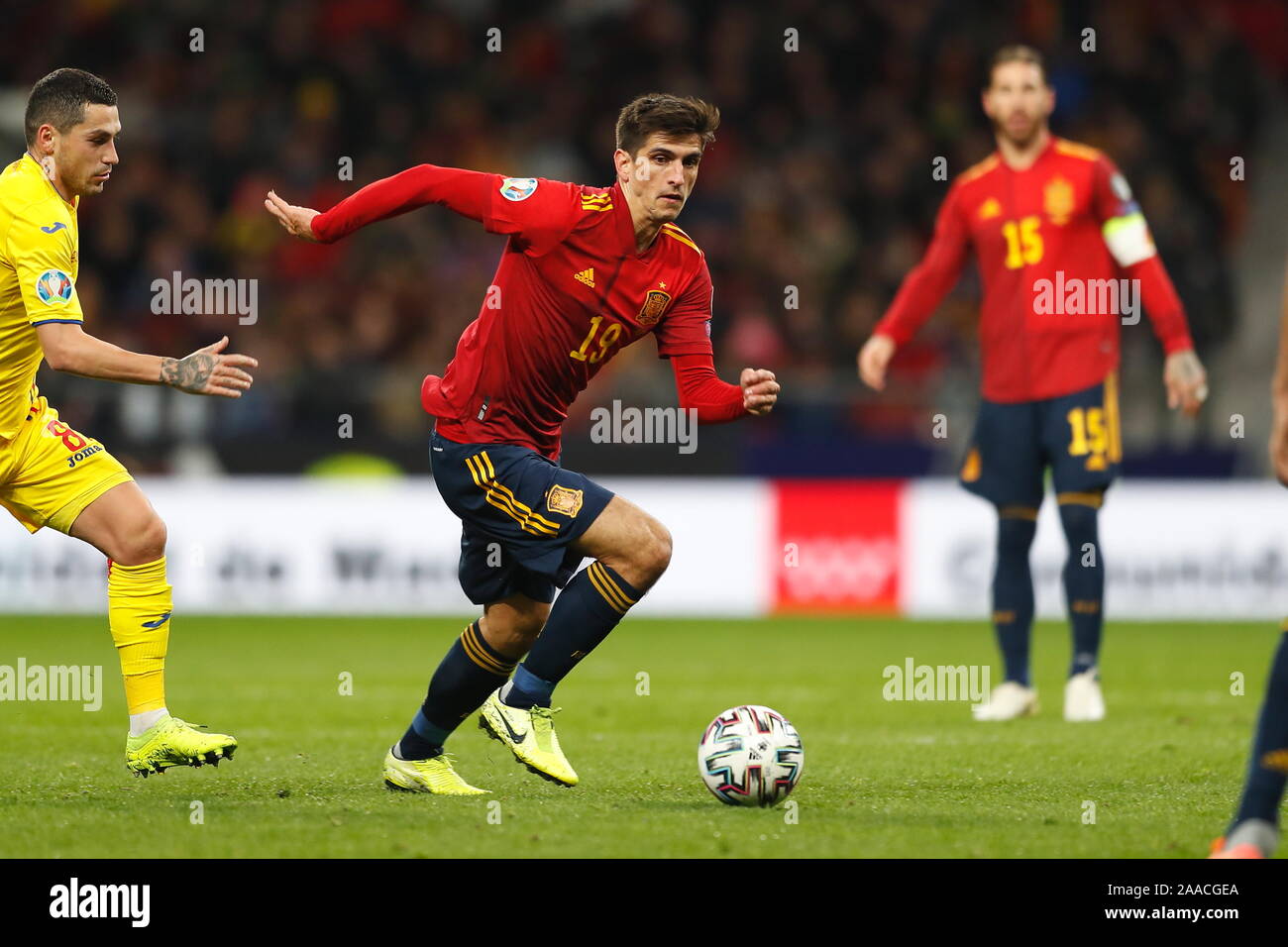 Madrid, Spagna. Xviii Nov, 2019. Gerard Moreno (ESP) Calcio/Calcetto : UEFA campionato europeo 2020 turno di qualificazione match tra Spagna 5-0 Romania al Estadio Wanda metropolitano di Madrid in Spagna . Credito: Mutsu Kawamori/AFLO/Alamy Live News Foto Stock