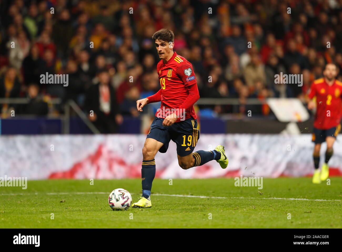 Madrid, Spagna. Xviii Nov, 2019. Gerard Moreno (ESP) Calcio/Calcetto : UEFA campionato europeo 2020 turno di qualificazione match tra Spagna 5-0 Romania al Estadio Wanda metropolitano di Madrid in Spagna . Credito: Mutsu Kawamori/AFLO/Alamy Live News Foto Stock