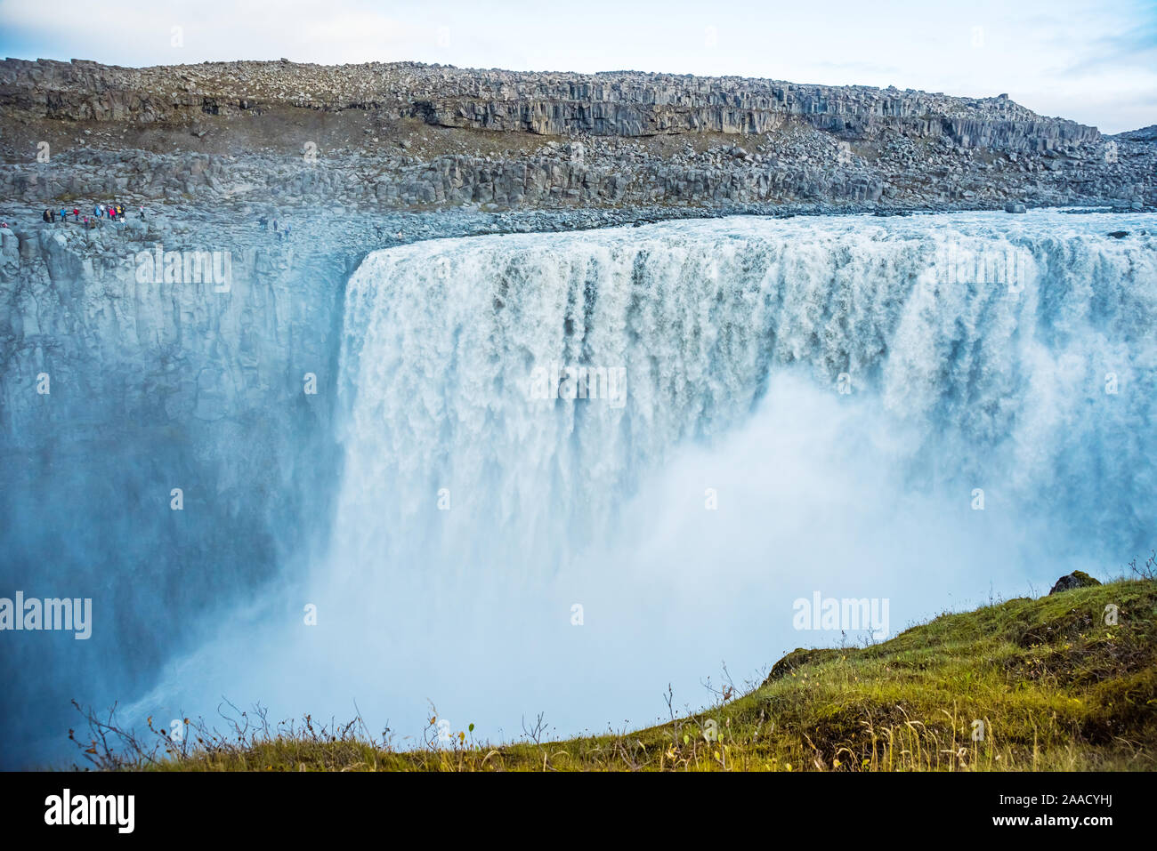 Cascata di Dettifoss la più potente in Islanda e in Europa. Jokulsargljufur National Park il northeasten Islanda. Famosa attrazione turistica Foto Stock