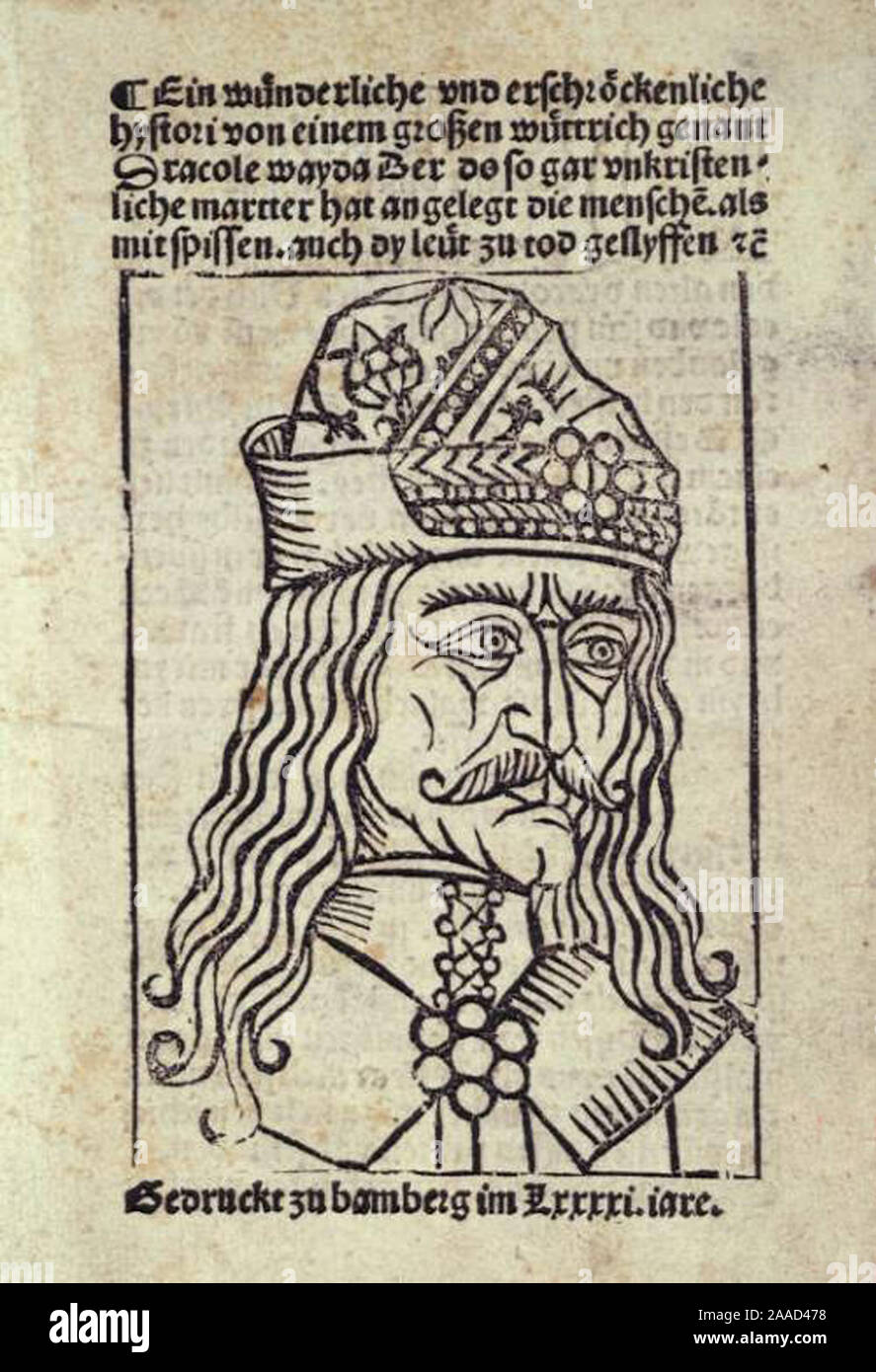 Ritratto di Vlas Tepes Dracula di Wallacchia Foto Stock