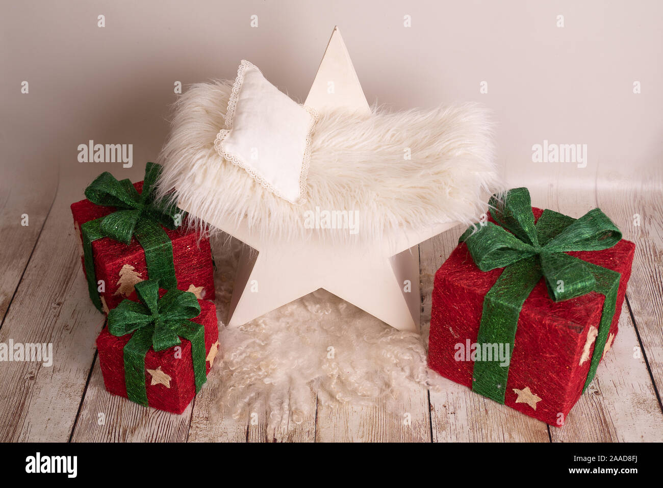 Stella di Natale puntello di sostegno per la fotografia del neonato Foto Stock