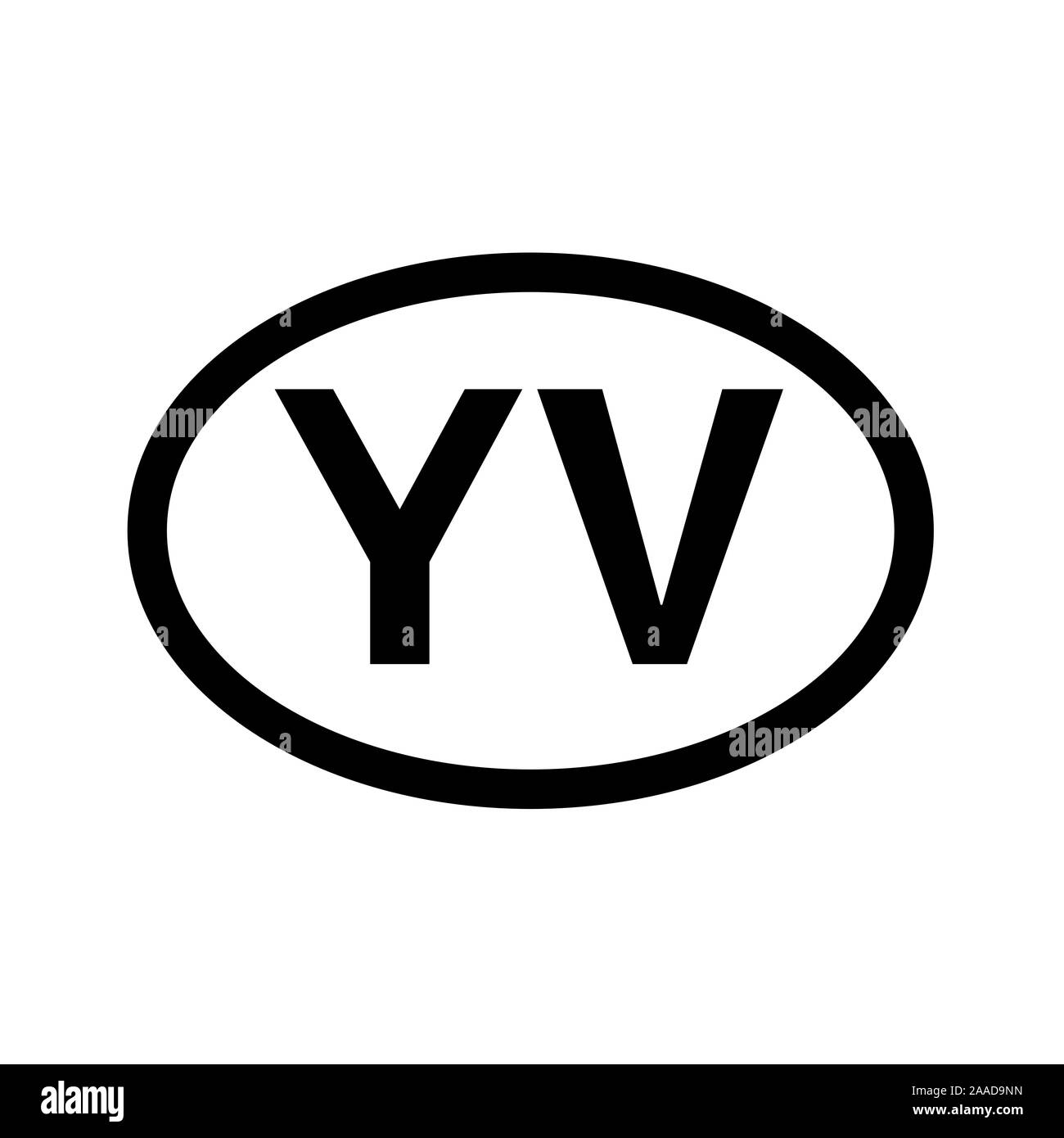 Codice paese di immatricolazione del veicolo Venezuela Foto Stock