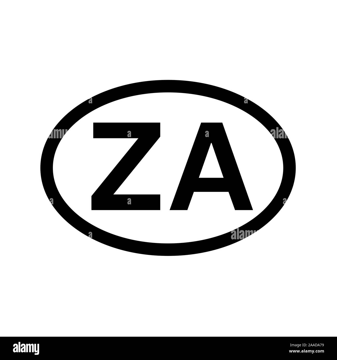 Il codice del paese di immatricolazione del veicolo Africa del Sud Foto Stock