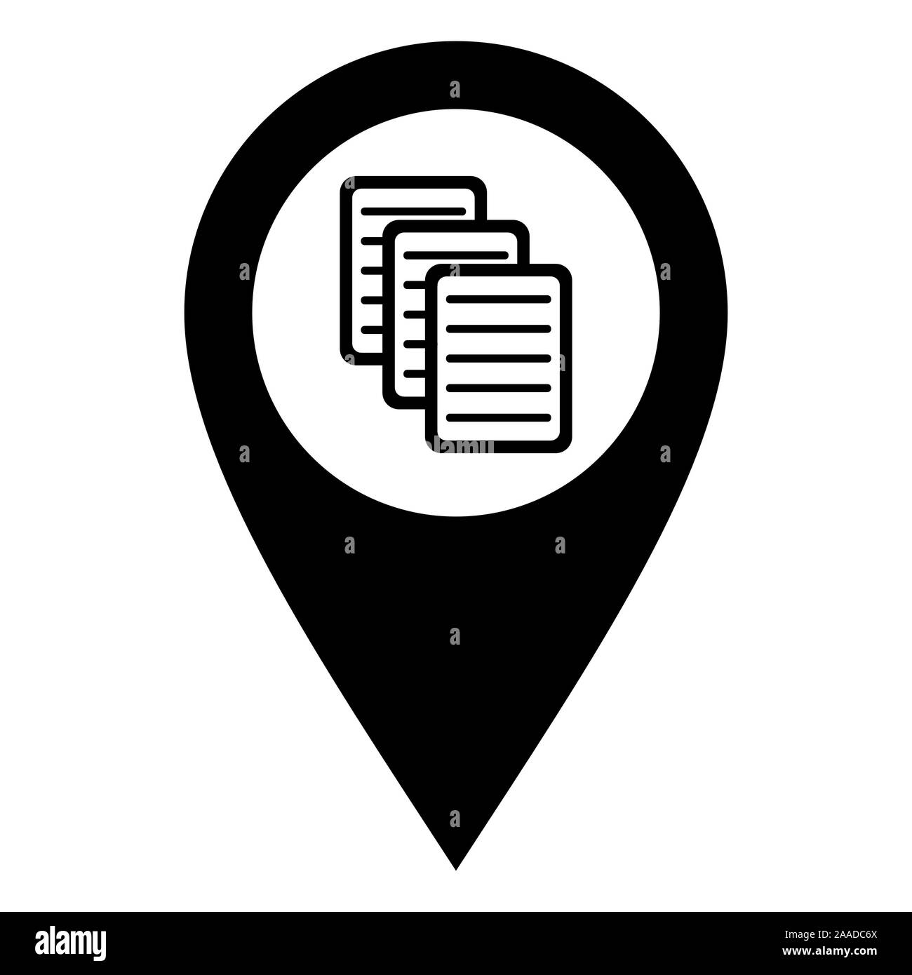 Documento e perno di posizione Foto Stock