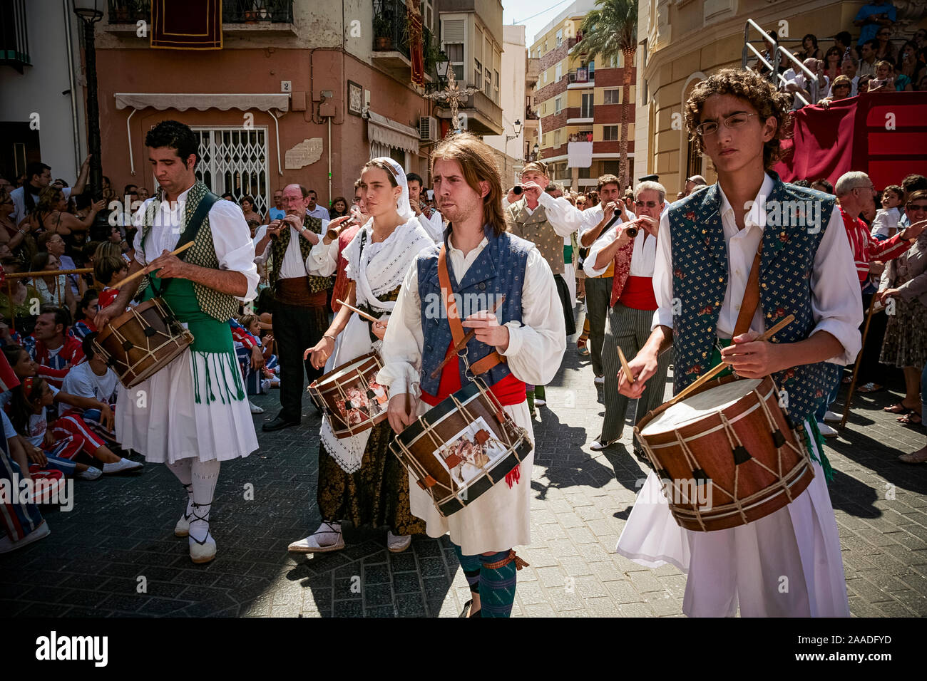 Spagna Algemesì (Valencia): Festa del Mare de Deu de la Salut: Gruppo del musicista Foto Stock