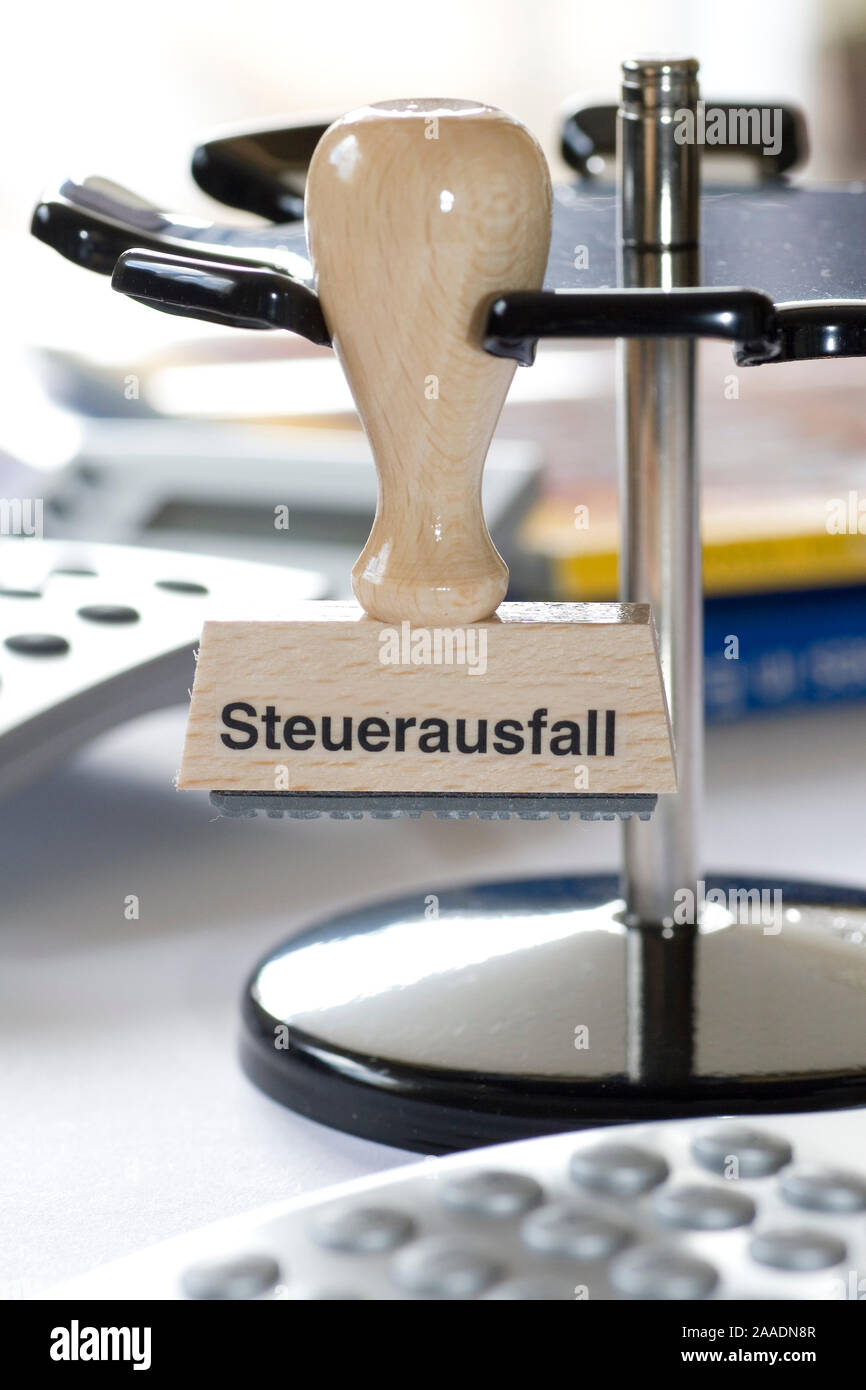 Stempel mit der Aufschrift Steuerausfall Foto Stock