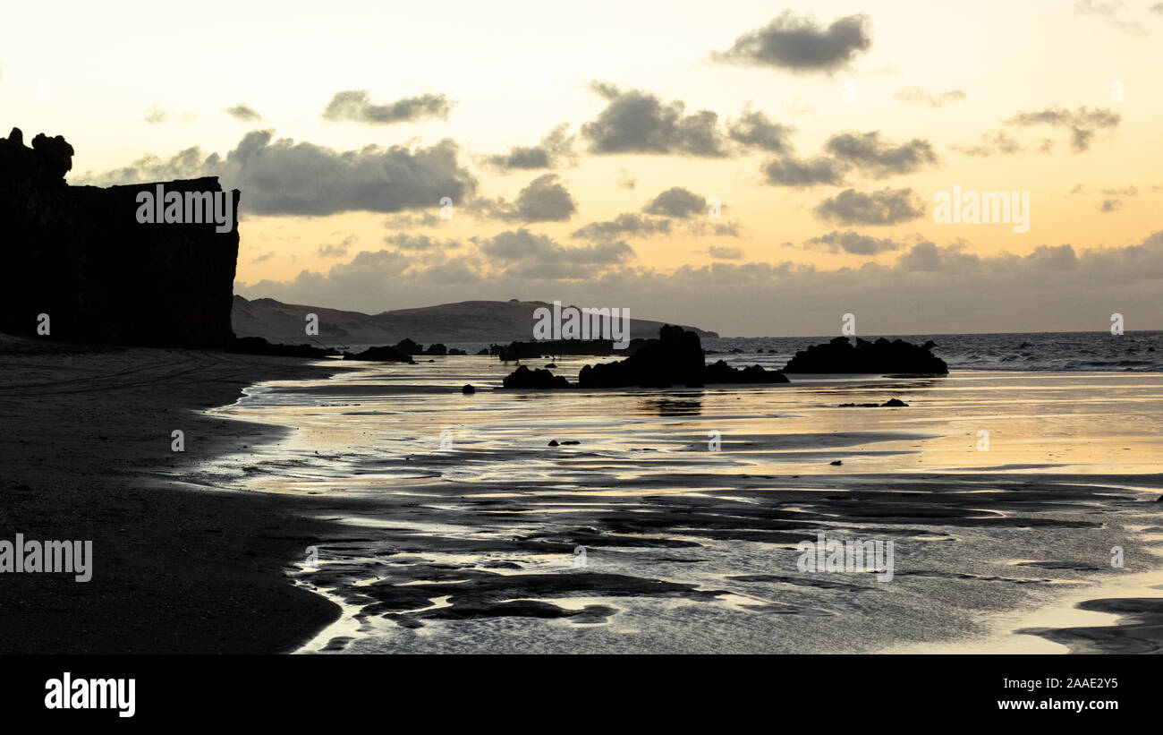 Tramonto sulla spiaggia di Icapui Brasile Foto Stock