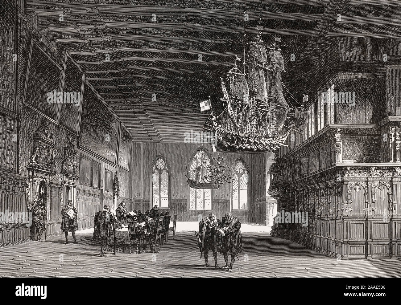 Sala superiore del Municipio di Brema,libera città anseatica di Brema, in Germania, in Europa dal XVI secolo Foto Stock
