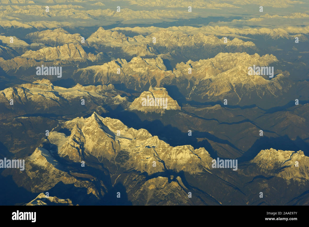 Dolomiten aus der Vogelperspektive Foto Stock