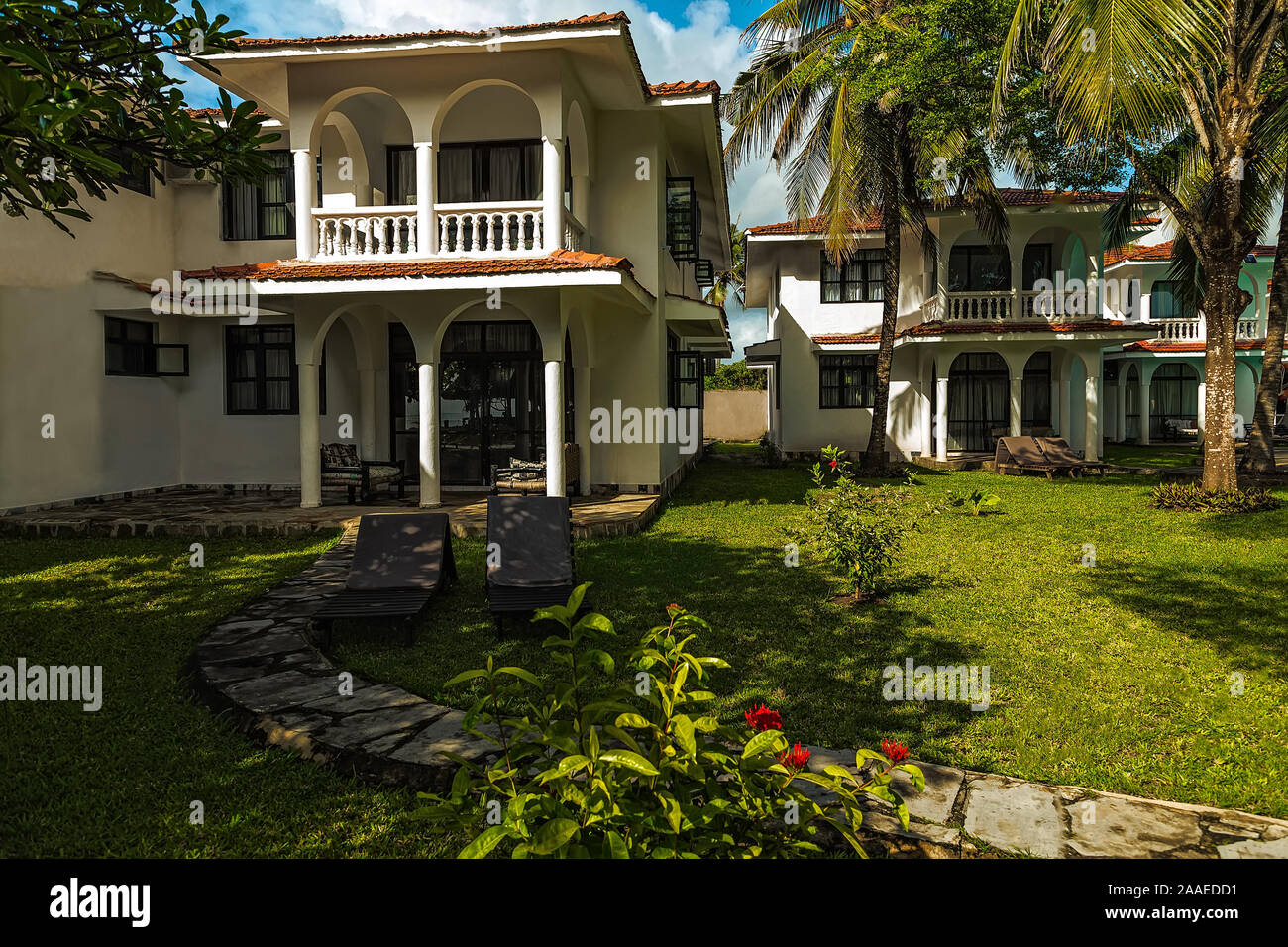 Diani,Mombasa,Kenya, Africa. ottobre 14, 2019. Bahari Dhow resort in sunner giorno. Foto Stock