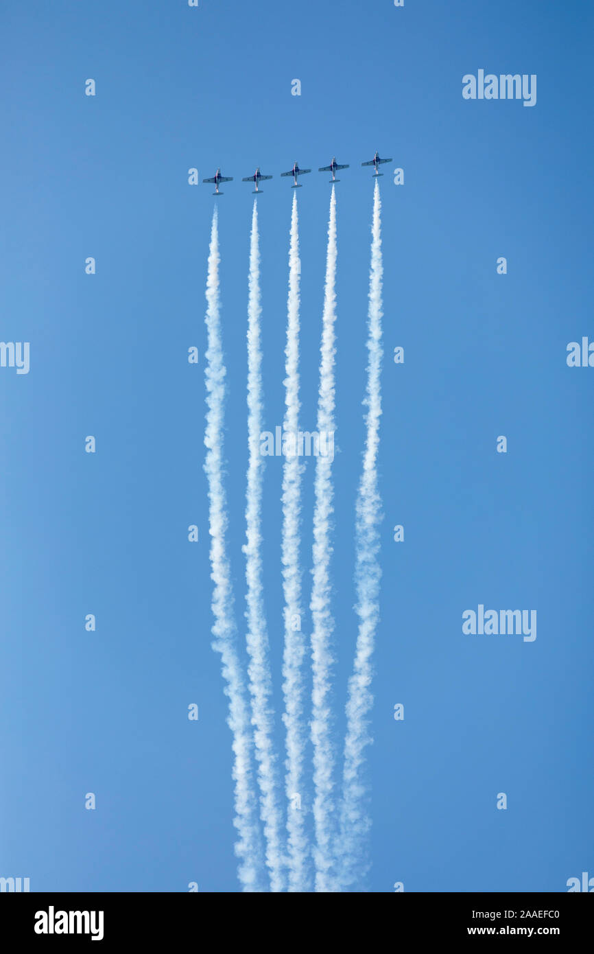 Canada Ontario, Niagara sul lago, Snowbirds air show, dimostrazione di volo dei team del Royal Canadian Air Force Foto Stock