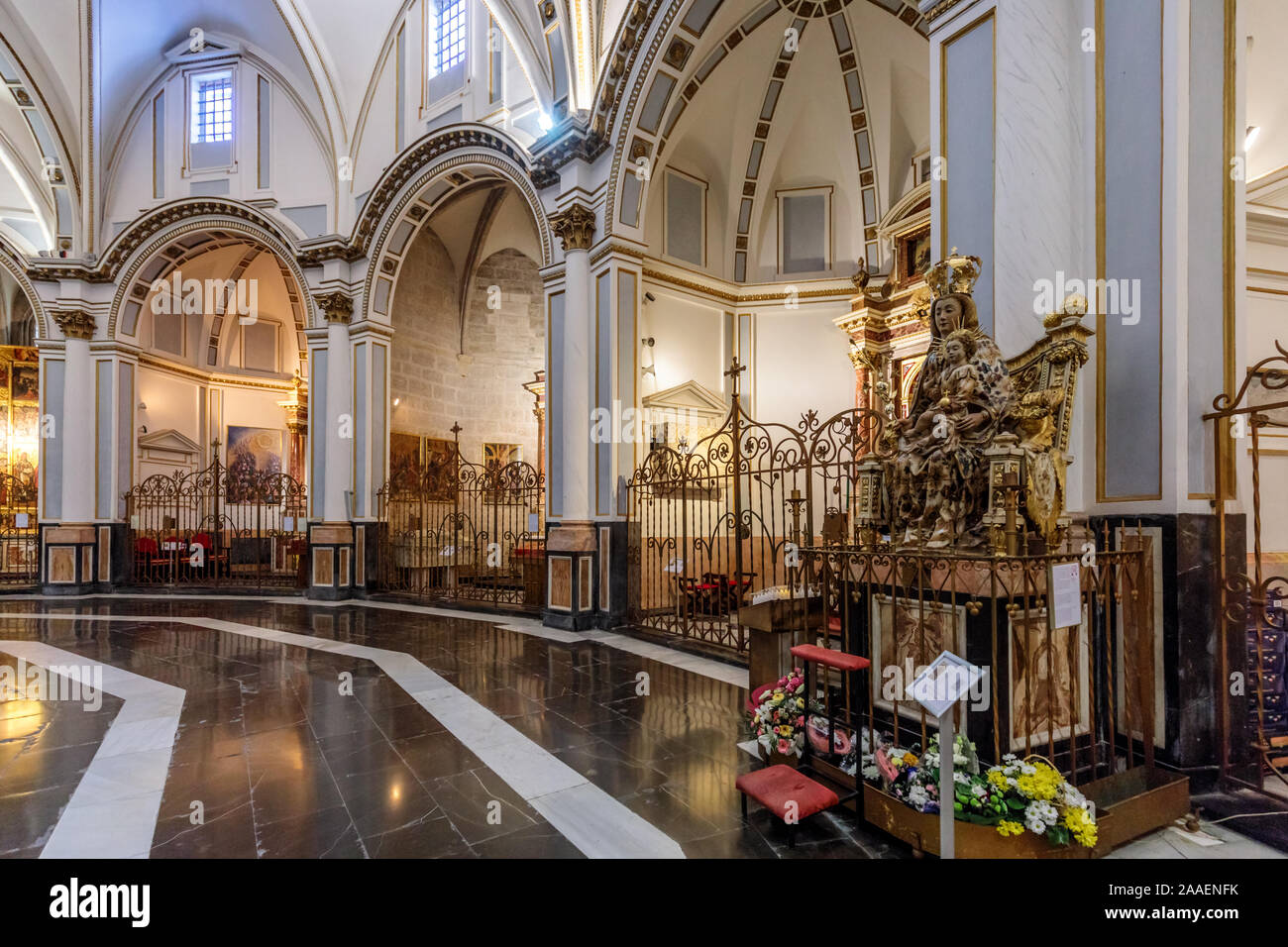 Vista interna della cattedrale di Valencia ( La Catedral), Valencia, Spagna Foto Stock