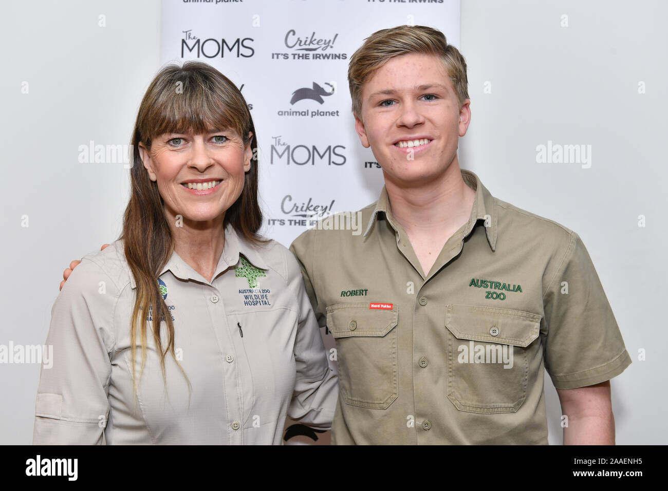 Evento Mamarazzi celebra il Irwins, New York, Stati Uniti d'America - 14 nov 2019 - Terri Irwin e Robert Irwin Foto Stock