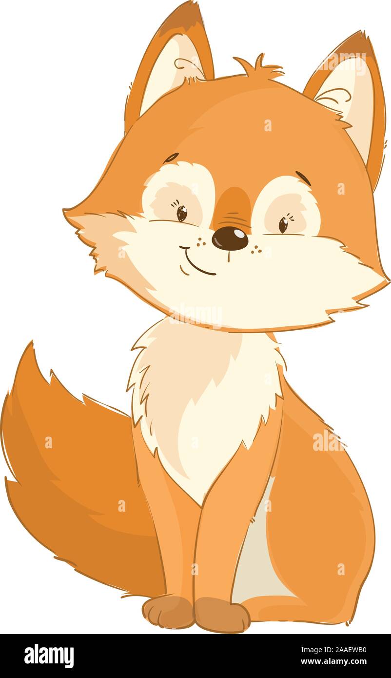 Carino fox cartoon clipart vettoriali per bambini Illustrazione Vettoriale