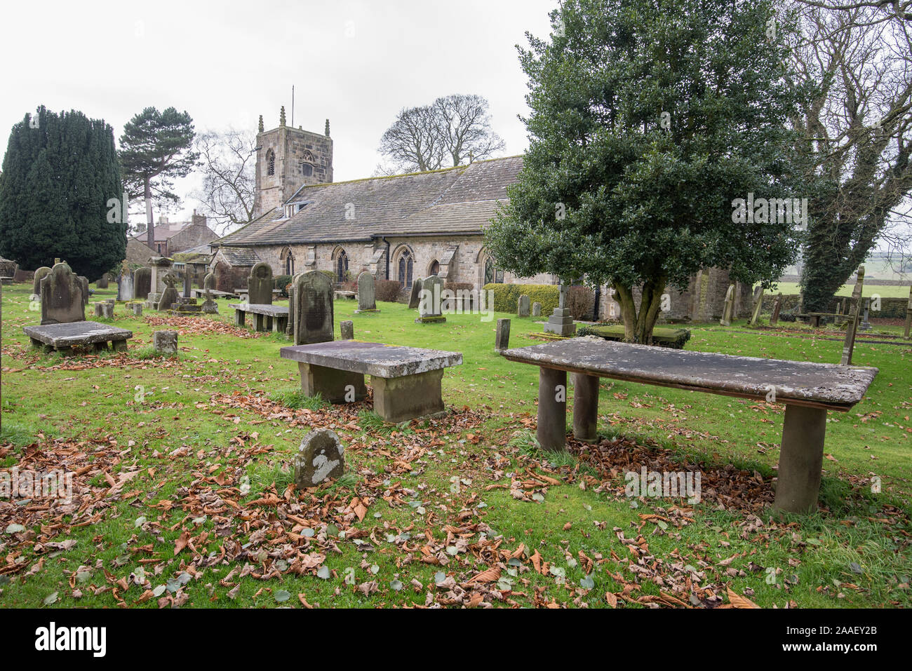 St Mary's Long Preston Foto Stock