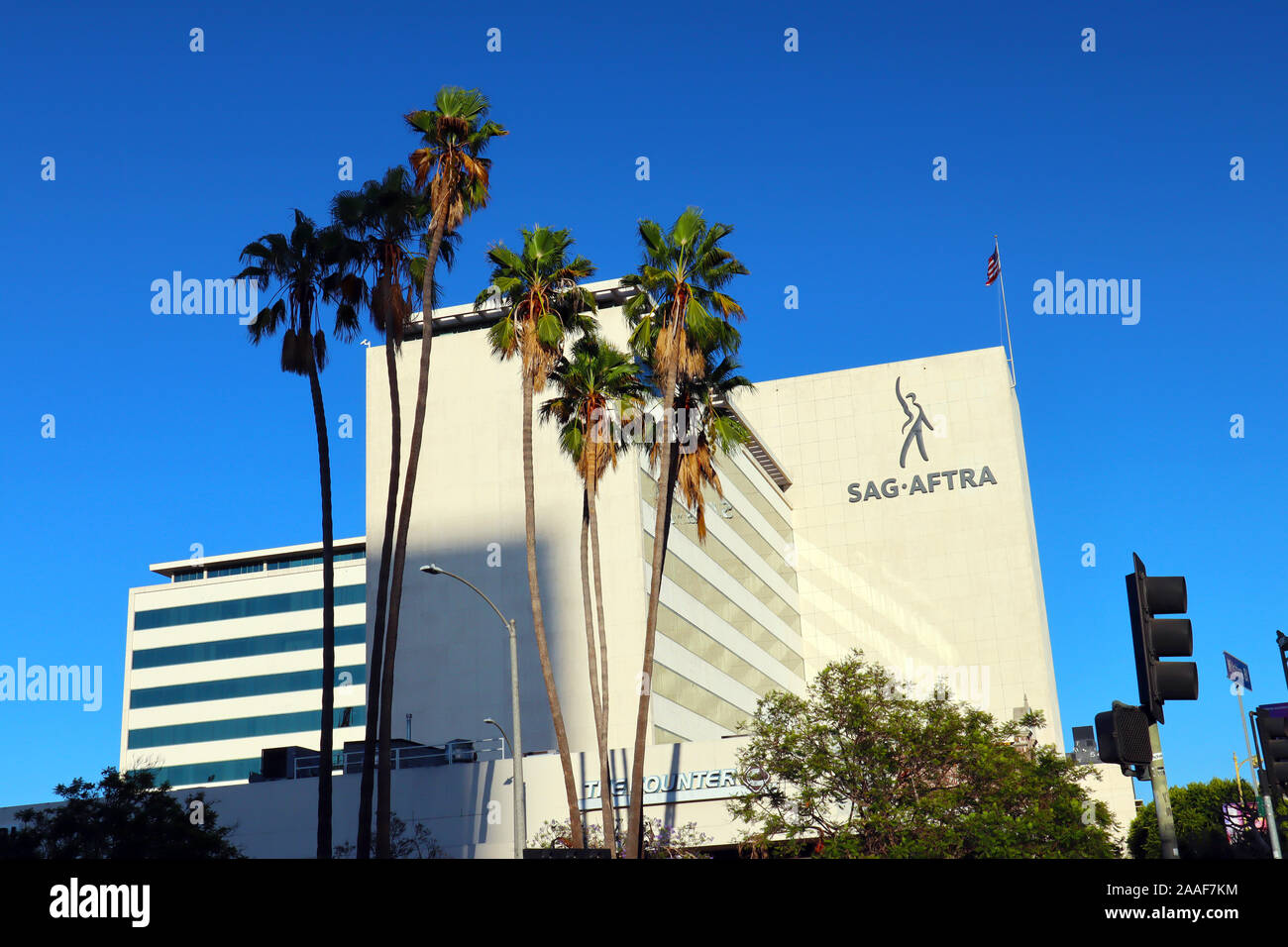 Los Angeles, California - SAG-AFTRA edificio sul Wilshire Blvd, Screen Actors Guild-Federazione Americana di Televisione e Radio artisti Foto Stock