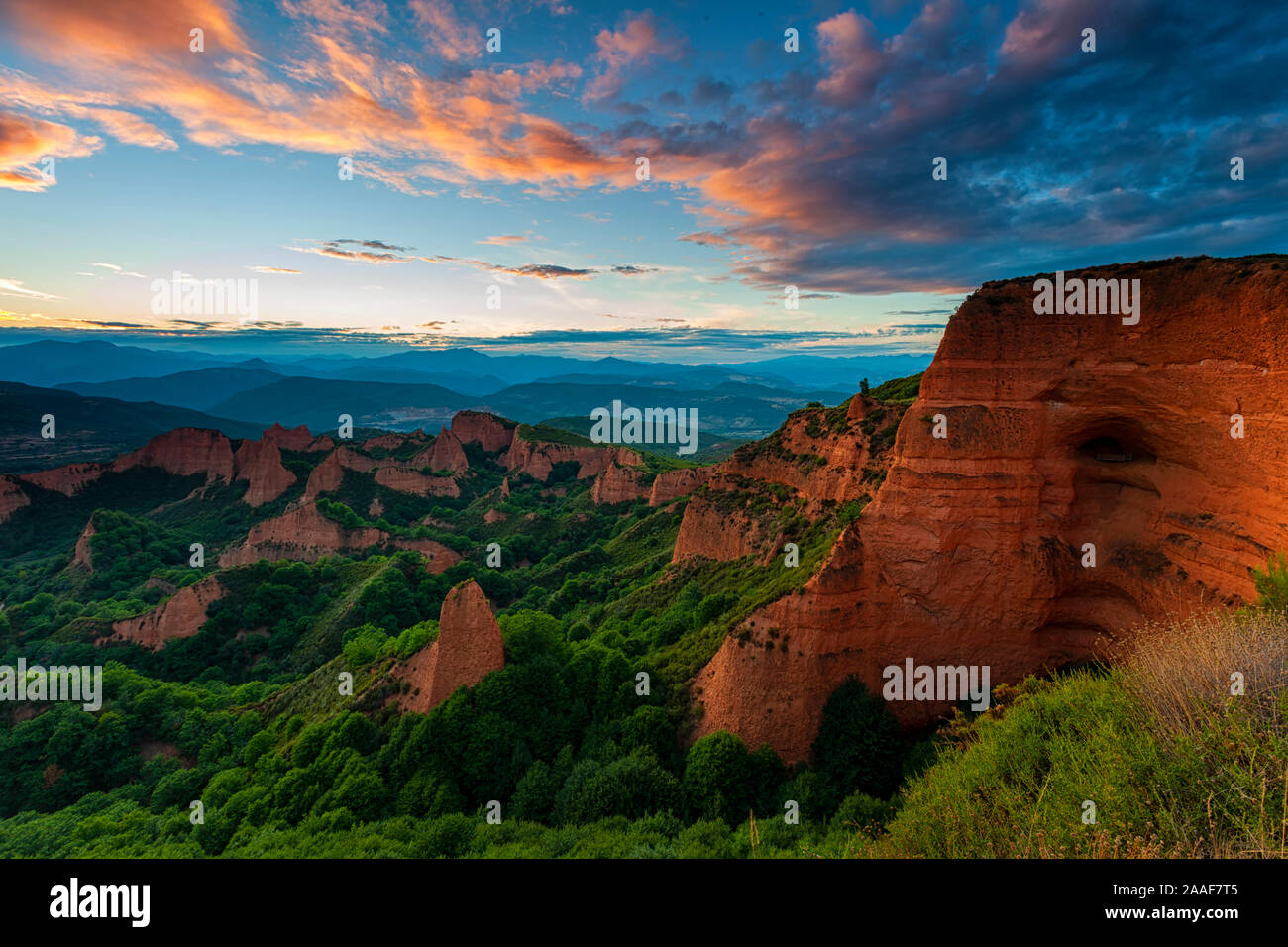 Las Medulas. Antico romano miniere d'oro, Leon, Spagna Foto Stock