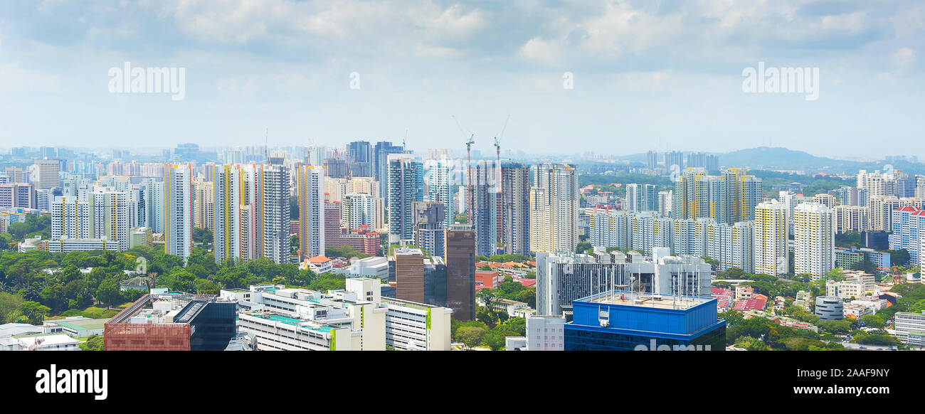 Vista Panoramica di Singapore vivono nel quartiere il sole i campi. Foto Stock