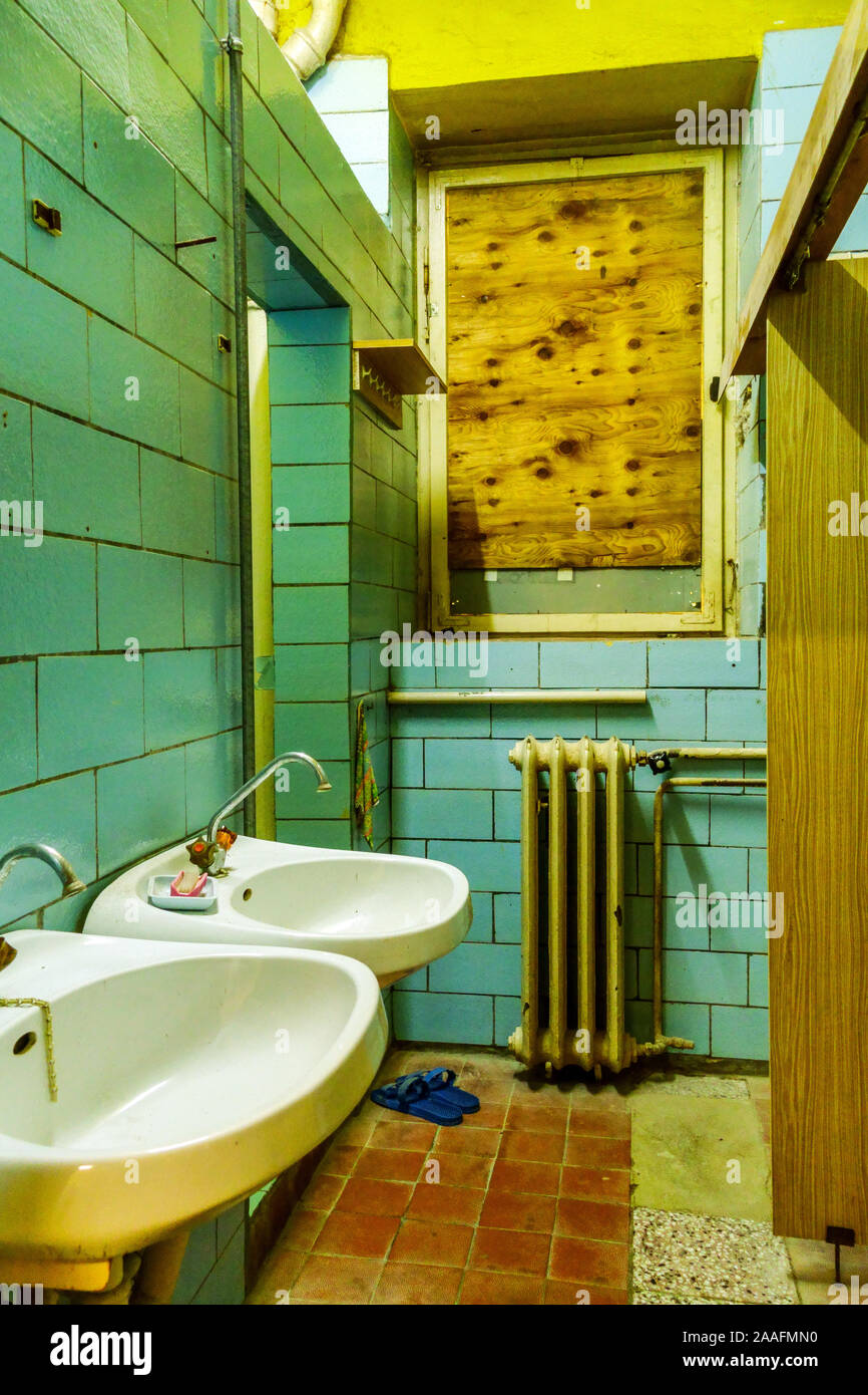 Stasi Museum, Memorial, un ex Stasi Remand Prison di Dresda, in prigione sotterranea facility Bautzner Strasse Sassonia Germania comunismo Foto Stock
