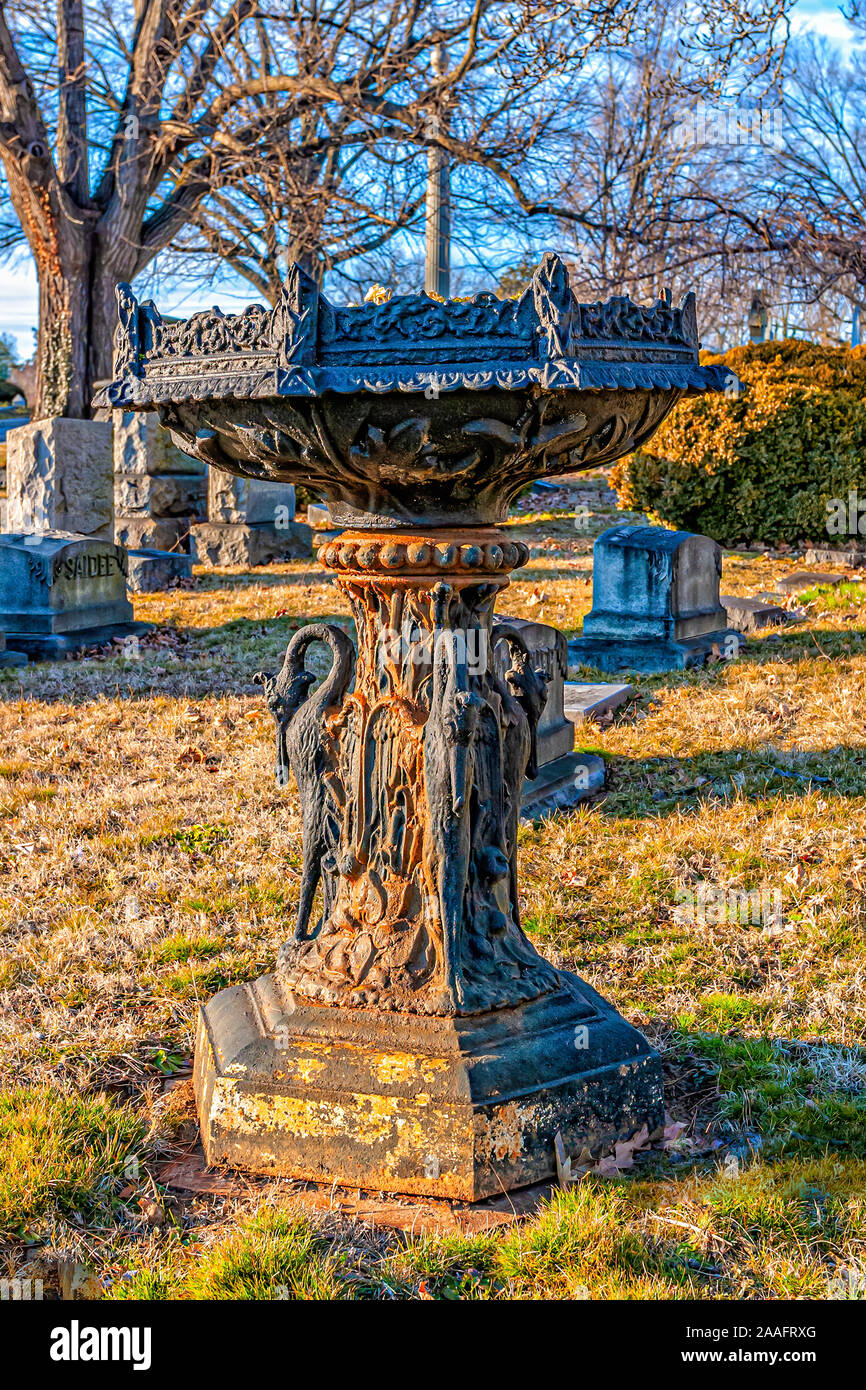 Memorial marker nel cimitero di Hollywood, Richmond, VA. Foto Stock