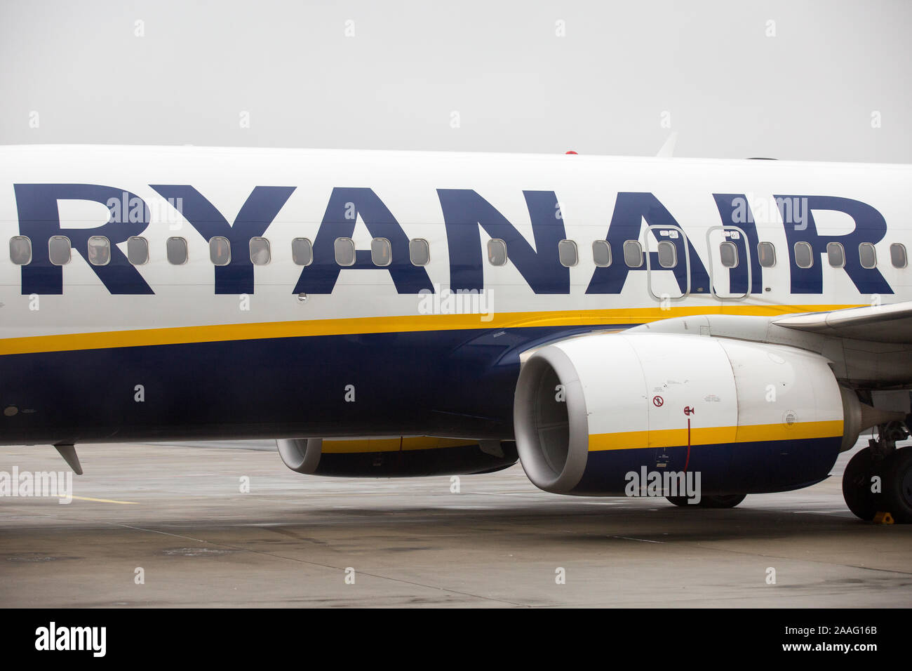 Gothenburg, Svezia. 3 Novembre, 2019. Ryanair logo su un aeromobile visto all'aeroporto di Landvetter. Credito: Karol Serewis SOPA/images/ZUMA filo/Alamy Live News Foto Stock