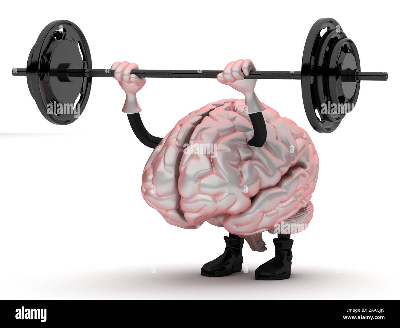 Cervello exercice - cervello umano la salute mentale concetto - 3D render Foto Stock