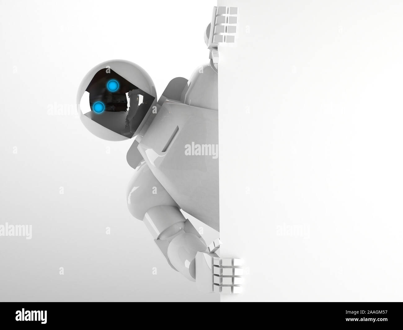 Carino il robot che mostra il pannello - 3D render Foto Stock