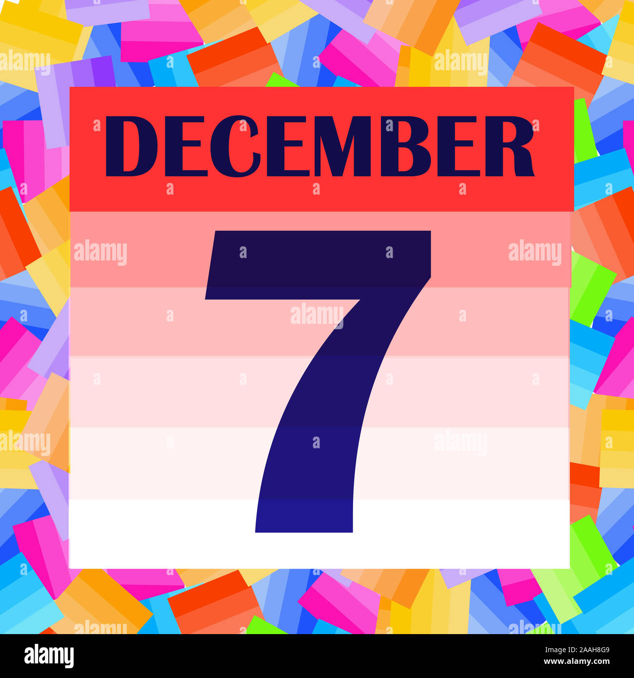 Dicembre 7 icona. Per la pianificazione di importanti giorno. Banner per i giorni festivi e giorni speciali. Dicembre 7th. Illustrazione. Foto Stock