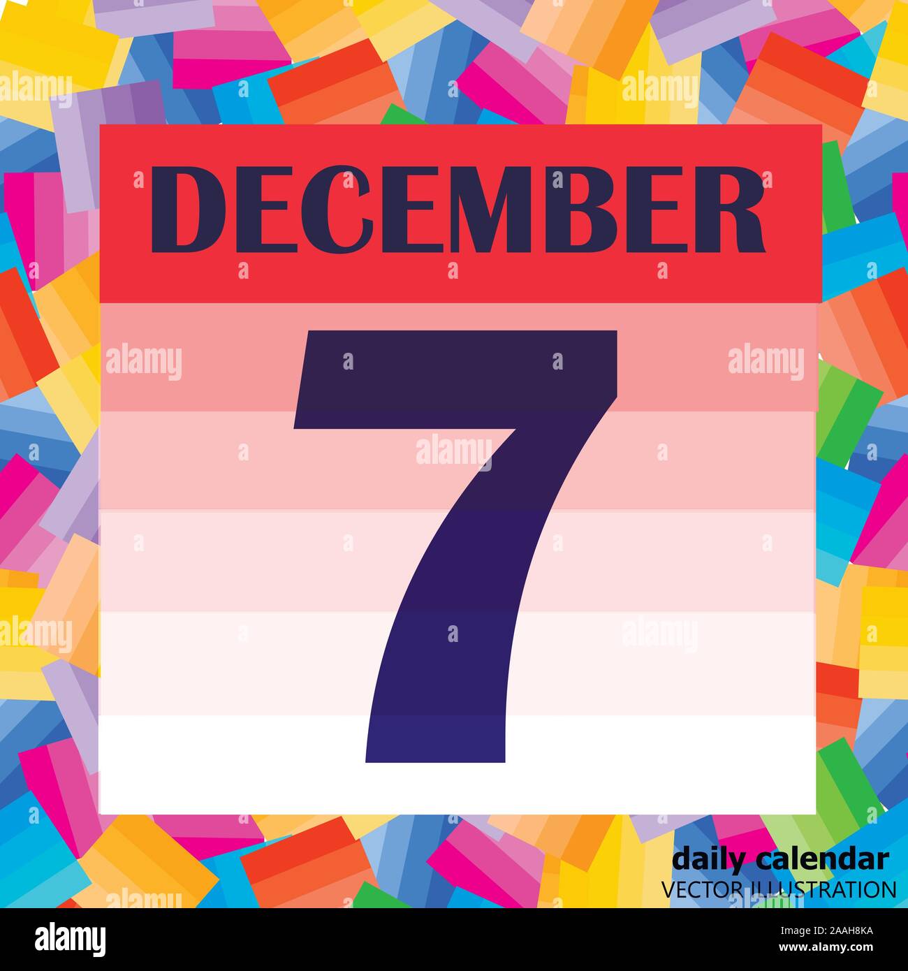 Dicembre 7 icona. Per la pianificazione di importanti giorno. Banner per i giorni festivi e giorni speciali. Dicembre 7th. Illustrazione Vettoriale. Illustrazione Vettoriale