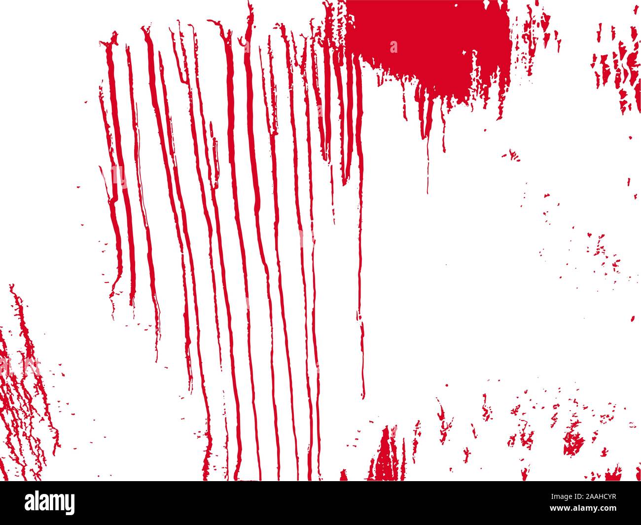 Una macchia di sangue. Macchie di spruzzi di sangue. Illustrazione Vettoriale su sfondo isolato. Illustrazione Vettoriale