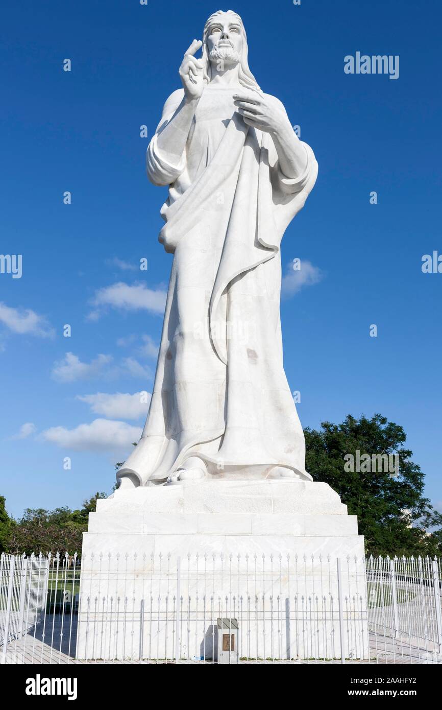 Statua di Cristo, Cristo de La Habana, Havana, Cuba Foto Stock