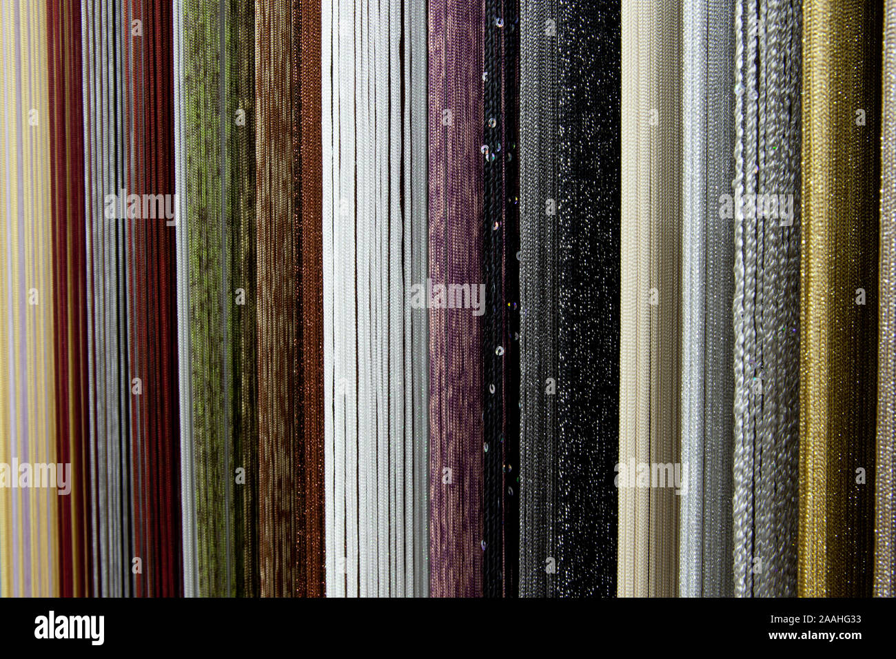 Tendina colorati, premium style. Scopo e concetto di decorazione. Foto Stock