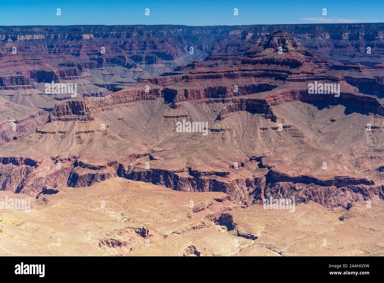 Canyon paesaggio, South Rim, il Grand Canyon, il Parco Nazionale del Grand Canyon, Arizona, Stati Uniti d'America Foto Stock