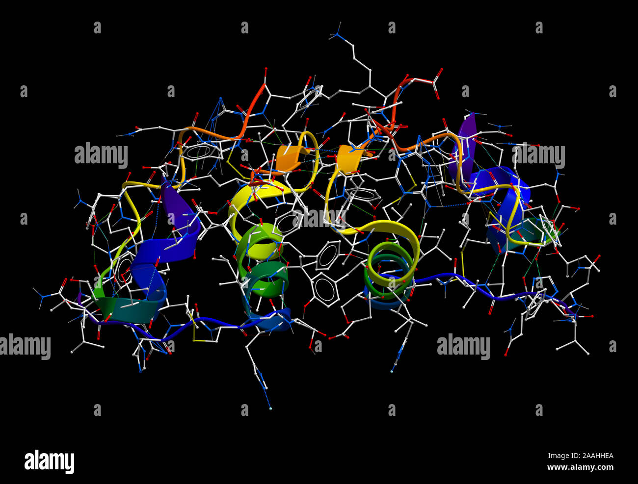 L'insulina 3D modello molecolare Foto Stock