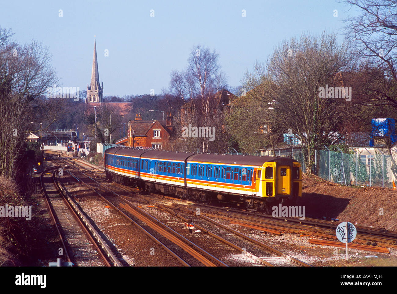 Classe 423 4 Vep numero 3406 lavorando a sud ovest di treni semi servizio veloce a Wokingham. Foto Stock Classe 423 4 Vep numero 3406 lavorando a sud ovest di treni semi servizio veloce a Wokingham. Foto Stock