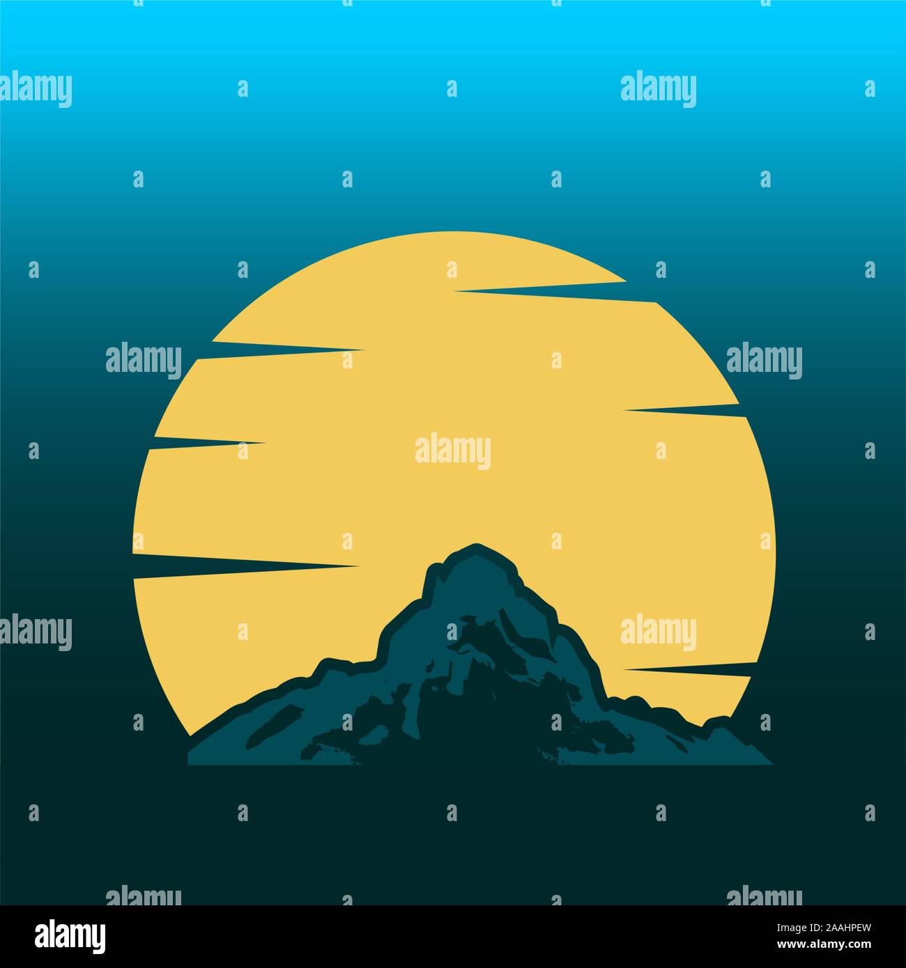 Silhouette di montagna. Minima emblema astratto modello. Icona esterna delle cime. Campeggio viaggi montagna etichetta, alpinismo o escursionismo badge. Illustrazione Vettoriale