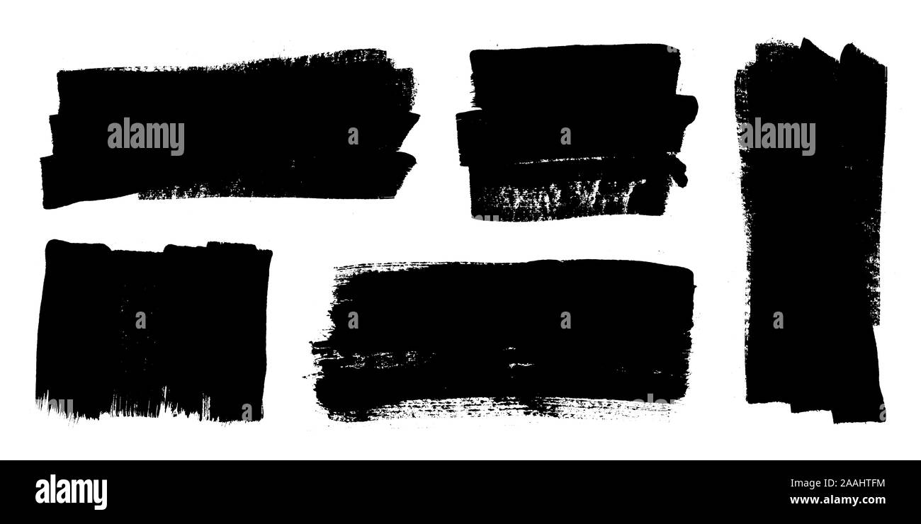I tratti di pennello. Vector pennelli set. Grunge gli elementi di design Illustrazione Vettoriale