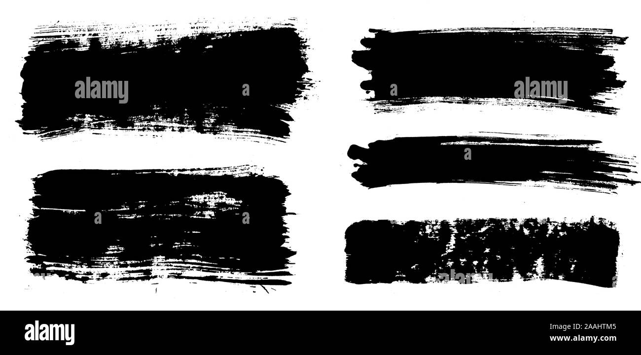 I tratti di pennello. Vector pennelli set. Grunge gli elementi di design Illustrazione Vettoriale