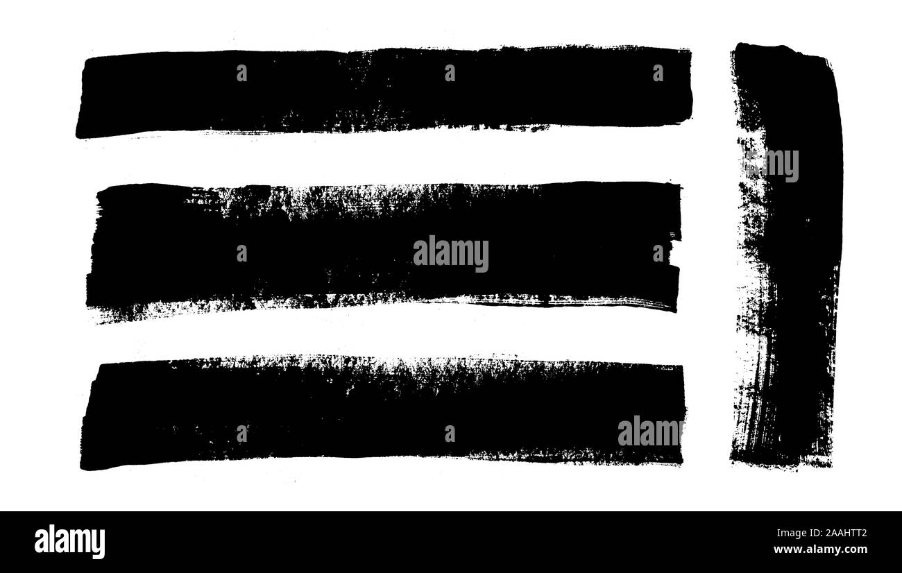 I tratti di pennello. Vector pennelli set. Grunge gli elementi di design Illustrazione Vettoriale