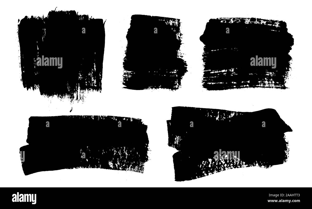 I tratti di pennello. Vector pennelli set. Grunge gli elementi di design Illustrazione Vettoriale