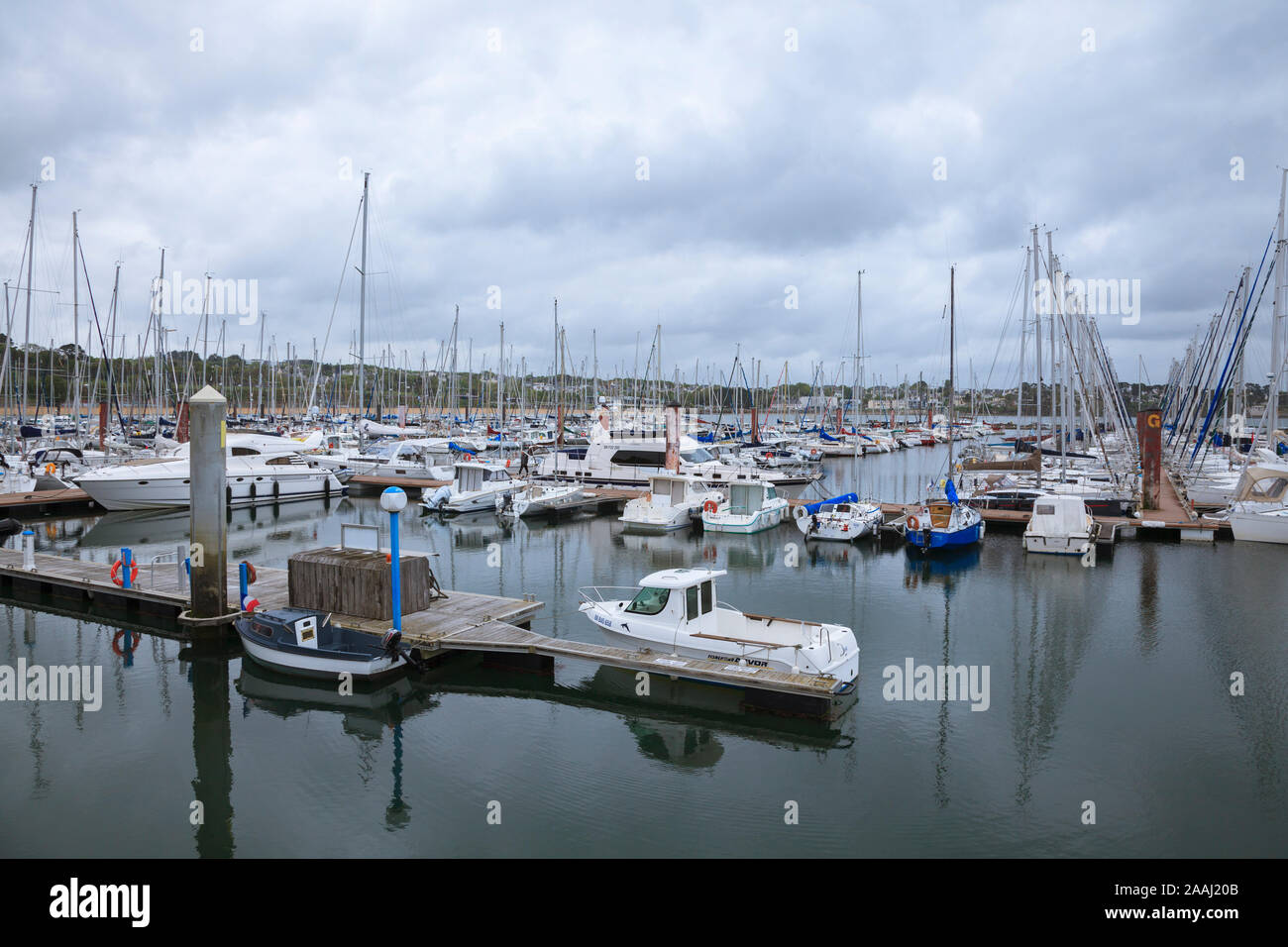 Brest, una città portuale in Francia (Finistère départment in Bretagna), l'Europa. Foto V.D. Foto Stock