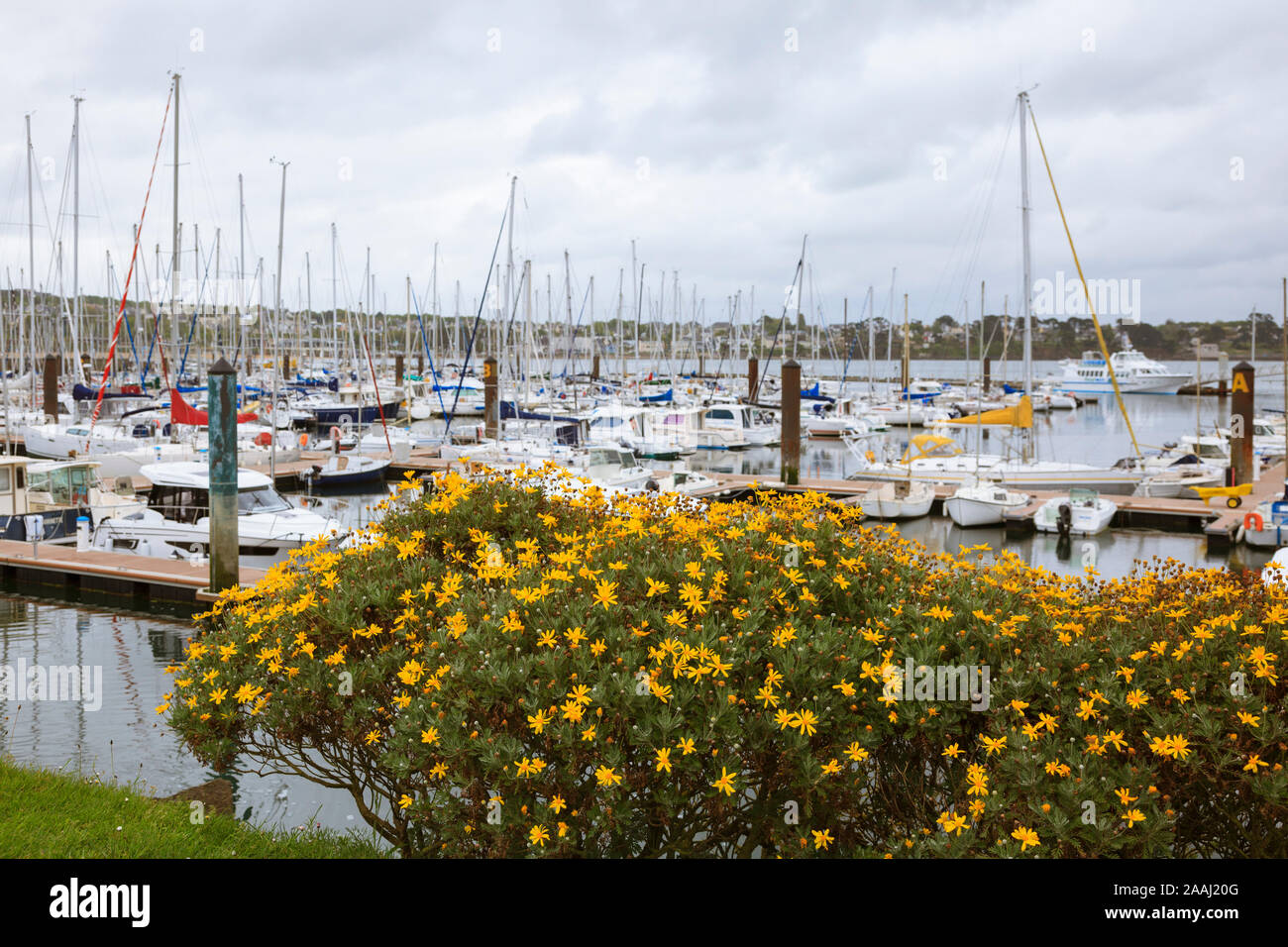 Brest, una città portuale in Francia (Finistère départment in Bretagna), l'Europa. Foto V.D. Foto Stock