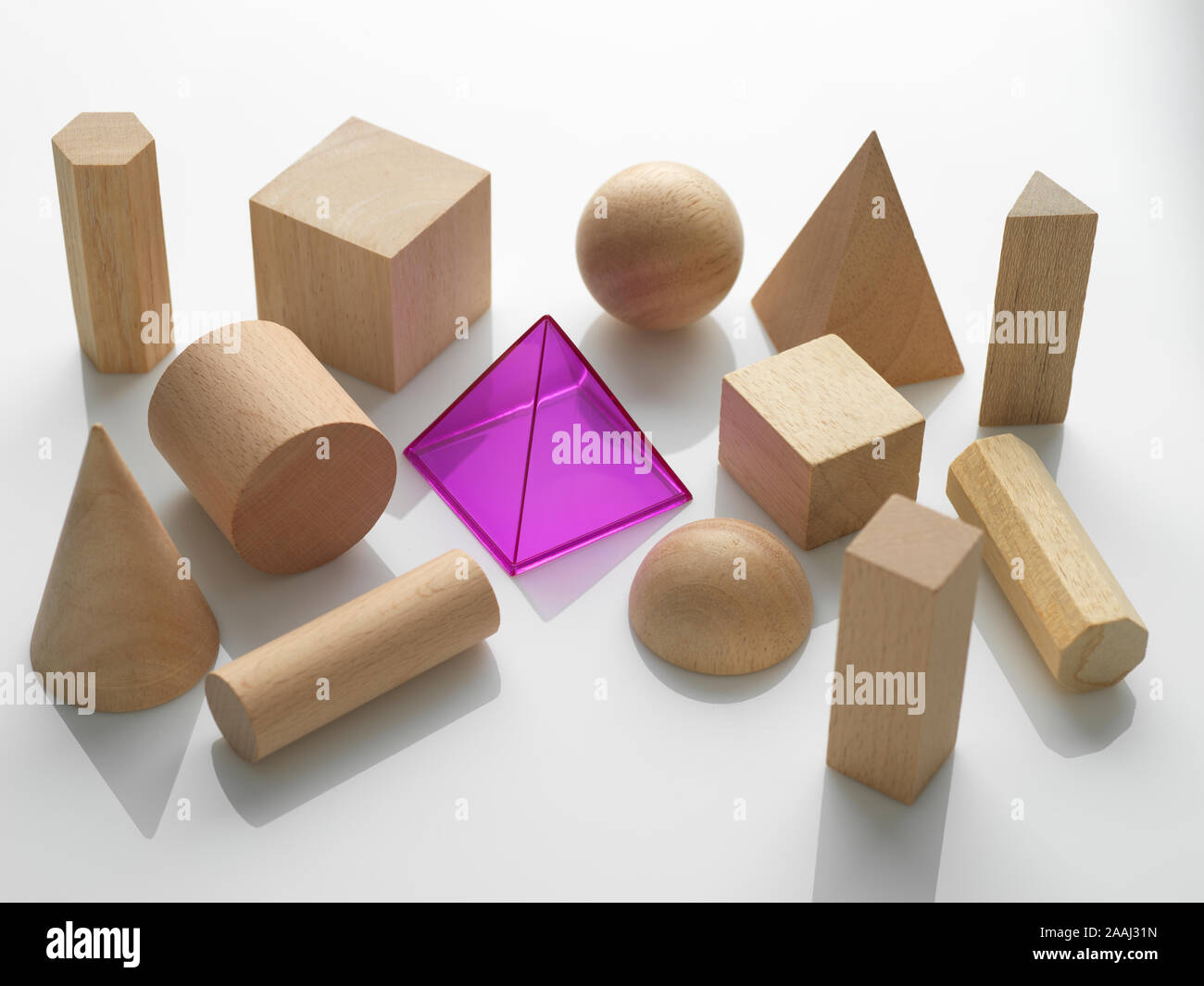Forme geometriche utilizzate per la matematica e la formazione di tartaro Foto Stock