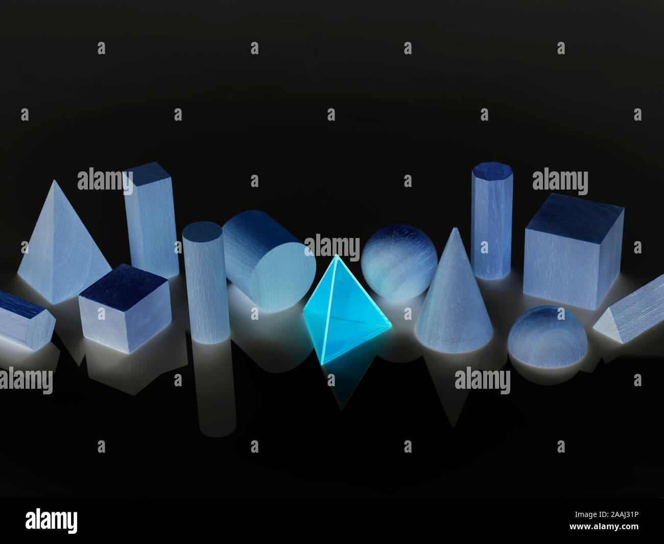 Forme geometriche utilizzate per la matematica e la formazione di tartaro Foto Stock