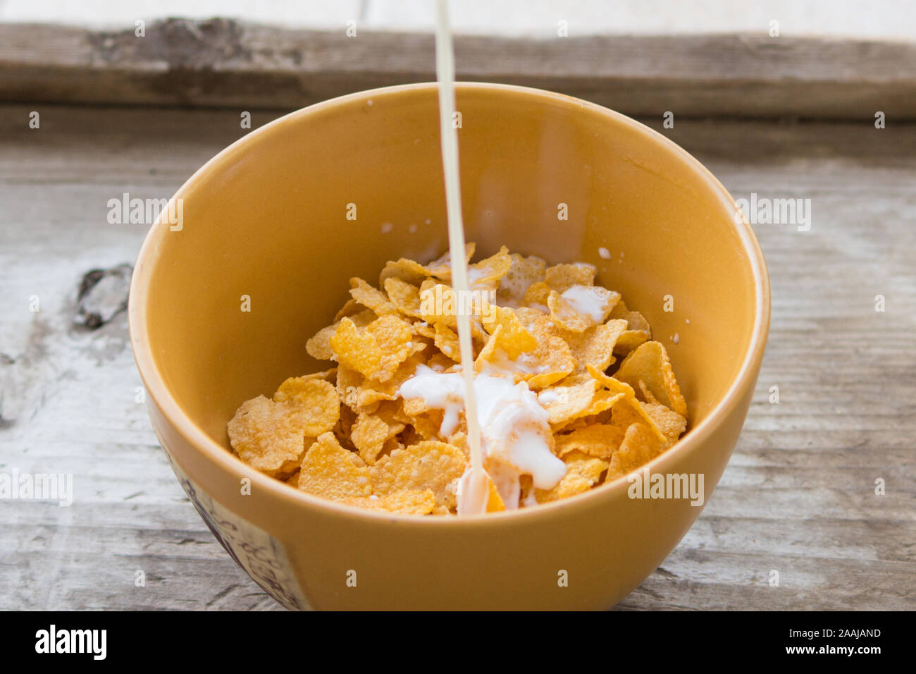 Cereali con latte Foto Stock